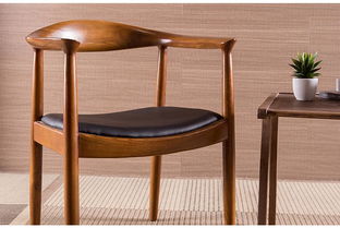 爱尚进口实木肯尼迪明椅简约现代餐椅靠背椅宜家咖啡椅圈椅木椅
