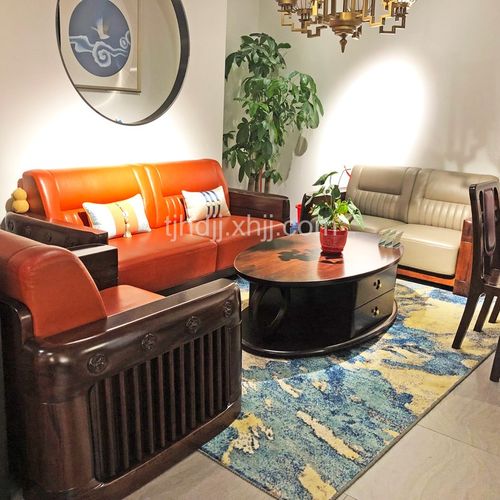 现代实木皮质组合沙发批发厂家 sf-02#_产品展示_天津市浩达家具